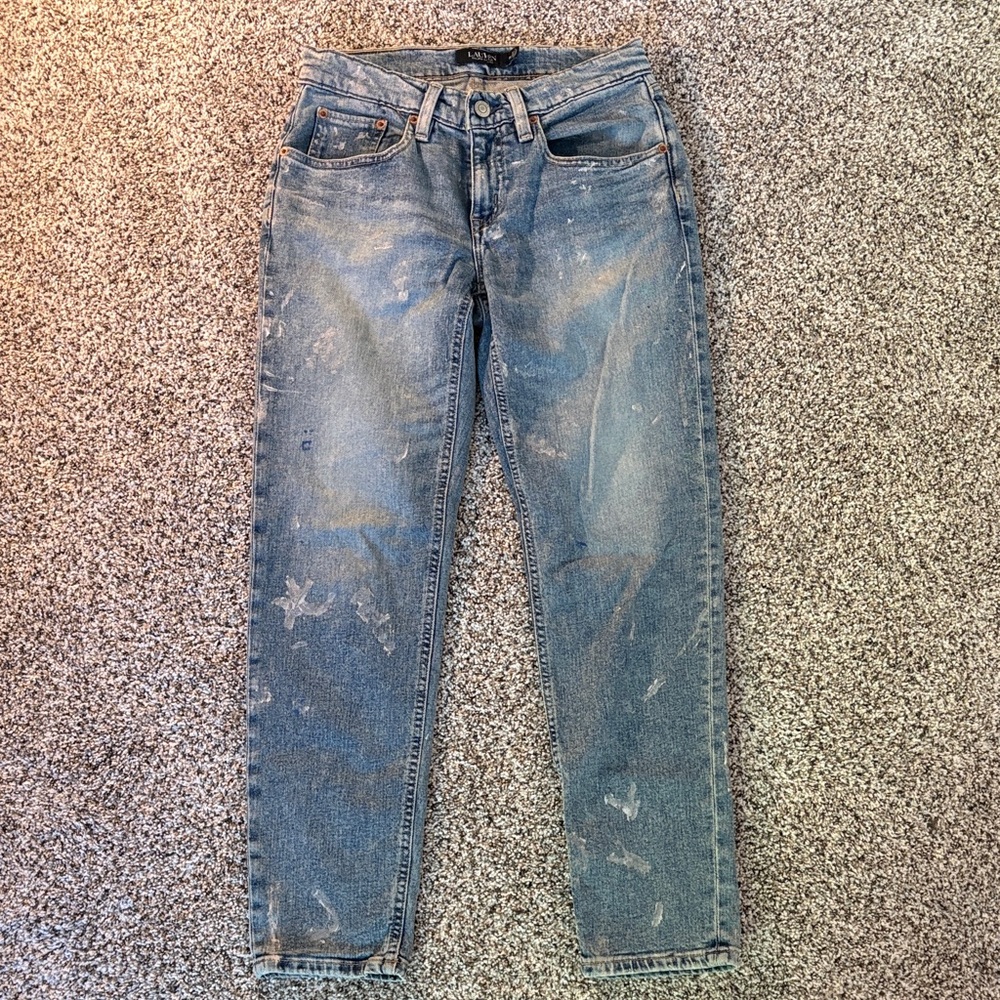 Lauren by Ralph Lauren Blue Relaxed Jeans DIY Paint 00